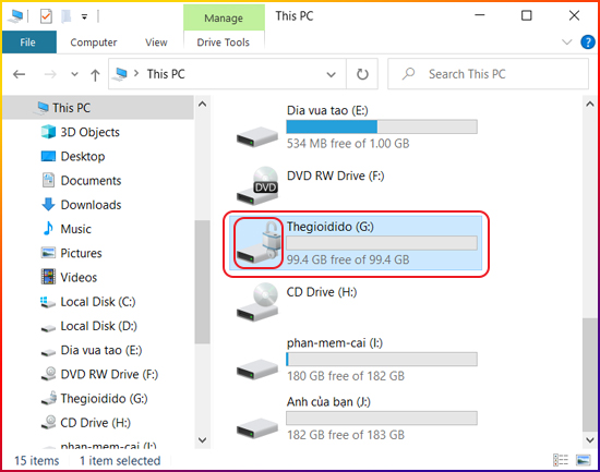 Ổ cứng gắn ngoài đã được thiết lập mật khẩu bằng BitLocker.
